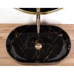 Накладной умывальник Rea Nadia 60 Black Marble Shiny